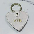 Load image into Gallery viewer, Leather Keychain Heart VTR Light Gray
