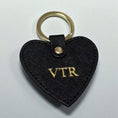 Load image into Gallery viewer, Leather Keychain Heart VTR Black