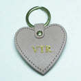 Load image into Gallery viewer, Leather Keychain Heart VTR Gray