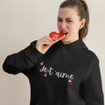 Load image into Gallery viewer, Hoodie Black Je t'Aime With Hearts