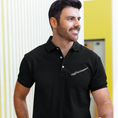 Load image into Gallery viewer, Polo Shirt Black Paris Airplane