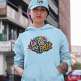 Load image into Gallery viewer, Hoodie Blue La Vie Est Belle Grafitti