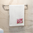 Load image into Gallery viewer, Towel White La Vie Est Belle Pink Green