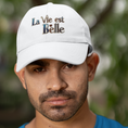 Load image into Gallery viewer, Cap White La Vie Est Belle Gold Blue