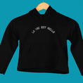 Load image into Gallery viewer, Child Hoodie Black La Vie Est Belle Around