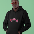 Load image into Gallery viewer, Hoodie Black VTR Flowers