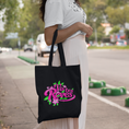 Load image into Gallery viewer, Canvas Tote Bag Vis Tes Rêves Pink Green