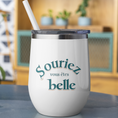 Load image into Gallery viewer, Thermo Wine Mug White Souriez Vous Etes Belle