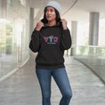 Load image into Gallery viewer, Hoodie Black VTR Vis Tes Rêves Blue Pink