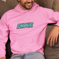 Load image into Gallery viewer, Hoodie Pink Amour Toujours Blue