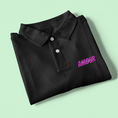 Load image into Gallery viewer, Polo Shirt Black Amour Pour Toujours Pink