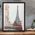 Load image into Gallery viewer, Official Watercolor Painting of Car And Eiffel Tower