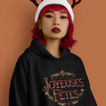 Load image into Gallery viewer, Hoodie Black Joyeuses Fetes