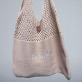 Load image into Gallery viewer, Knitted Wool Tote Bag Pink Vis Tes Rêves