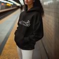 Load image into Gallery viewer, Hoodie Black Le Temps des Fleurs