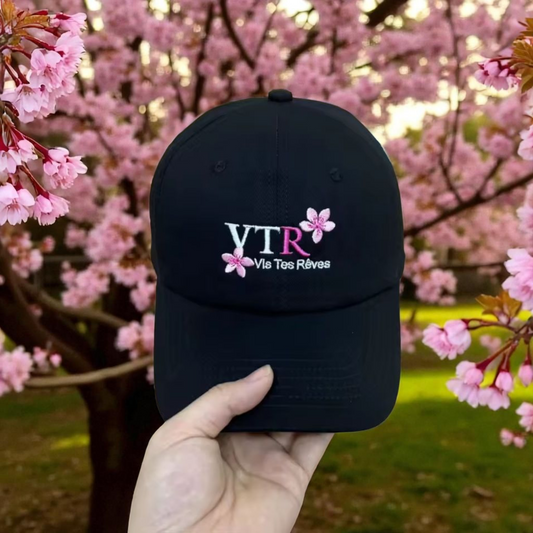 Cap VTR Pink White Cherry Blossoms