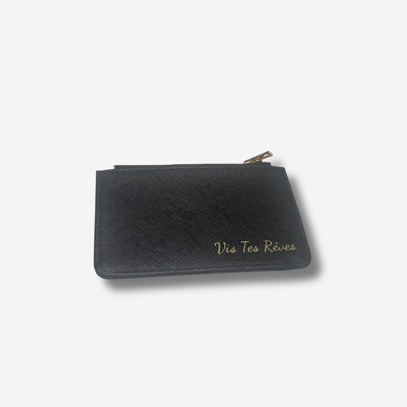 Card Holder With Zipper Black