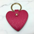 Load image into Gallery viewer, Leather Keychain Heart VTR Red
