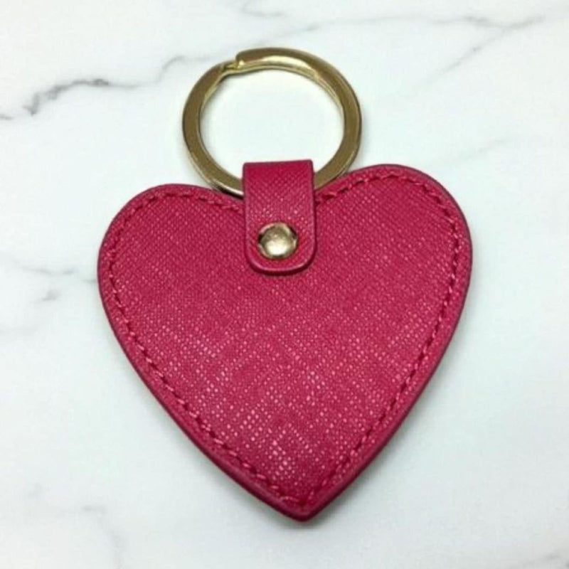 Leather Keychain Heart VTR Red