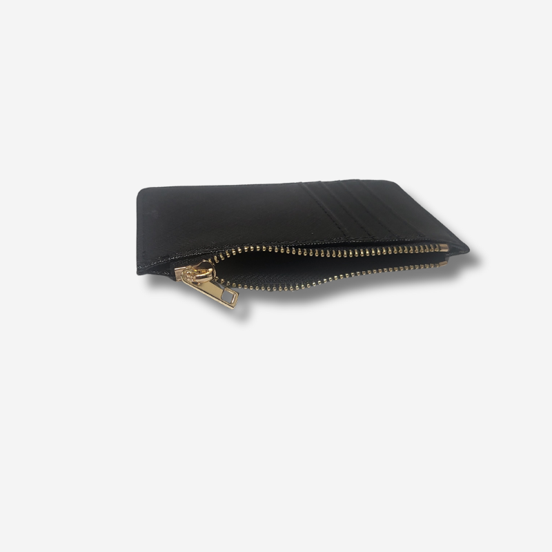 Card Holder With Zipper Black