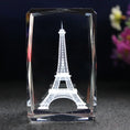 Load image into Gallery viewer, 3D Eiffel Tower Crystal Cube With LED
