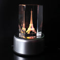 Load image into Gallery viewer, 3D Eiffel Tower Crystal Cube With LED
