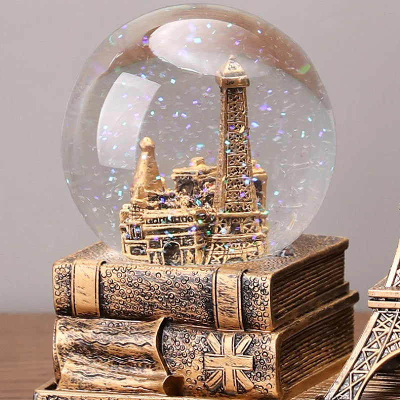 Eiffel Tower Light Crystal Ball Music Box