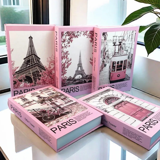 Book Storage Box Paris Pink