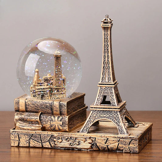 Eiffel Tower Light Crystal Ball Music Box