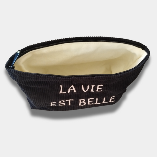 Customizable Corduroy Makeup Bag