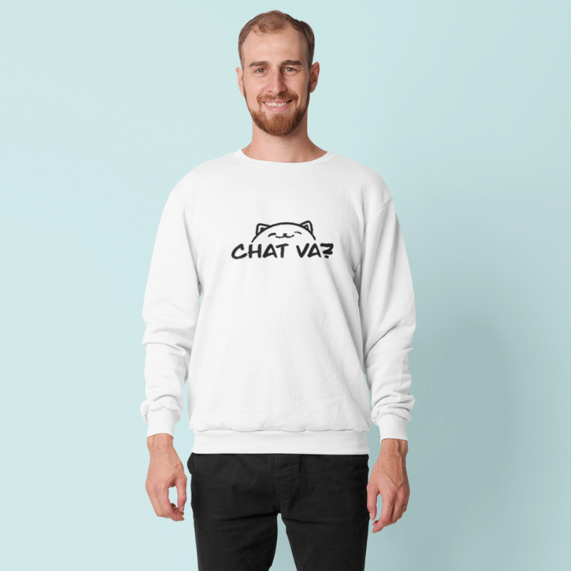 Sweater White Chat Va