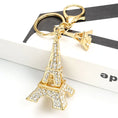 Load image into Gallery viewer, Eiffel Tower Key Ring With Rhinestone
