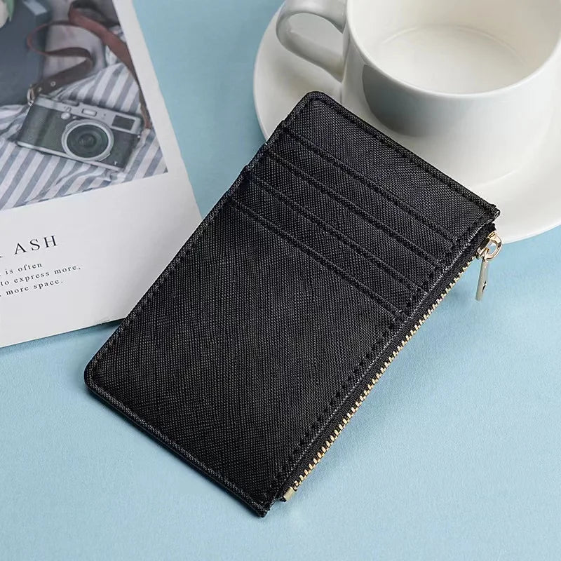 Card Holder With Zipper Black