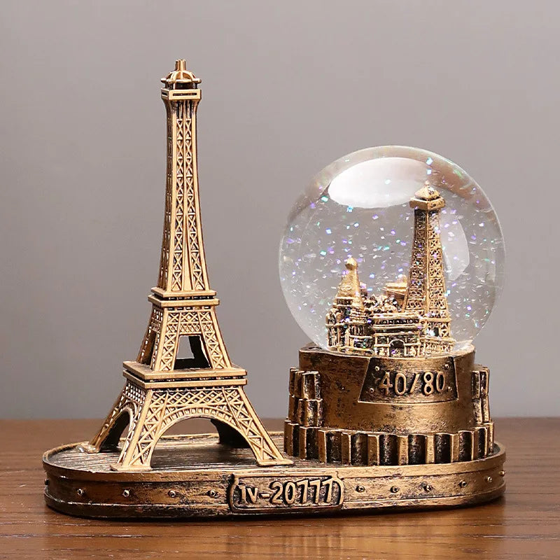 Eiffel Tower Light Crystal Ball Music Box
