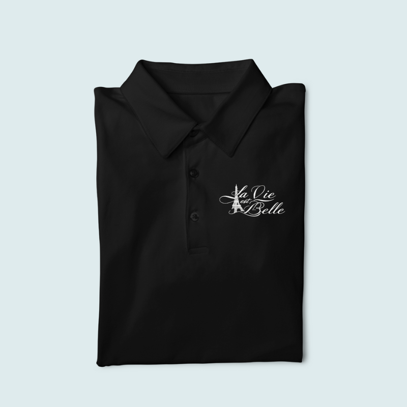 Polo Shirt La Vie Est Belle Customizable black
