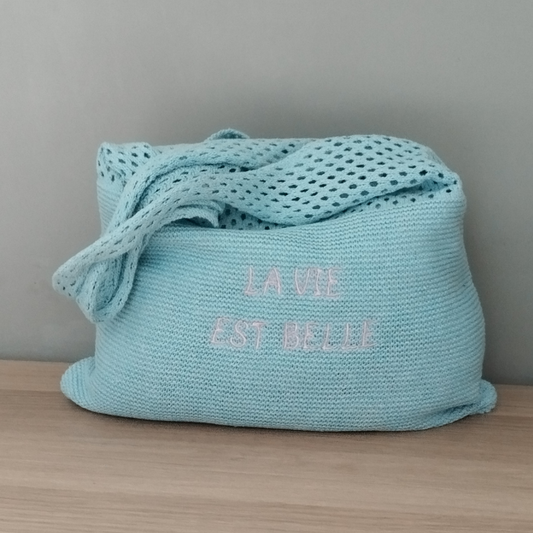 Knitted Wool Tote Bag Customizable Embroidery