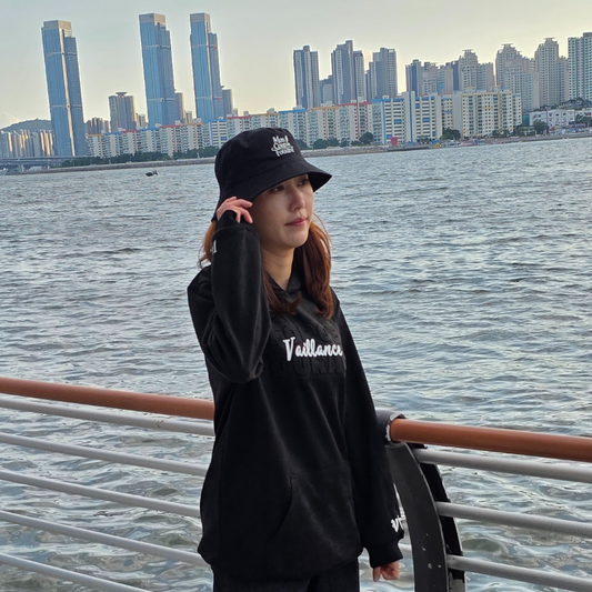 Hoodie Suede Courage Force Vaillance black 