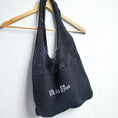 Load image into Gallery viewer, Knitted Wool Tote Bag Navy Vis Tes Rêves
