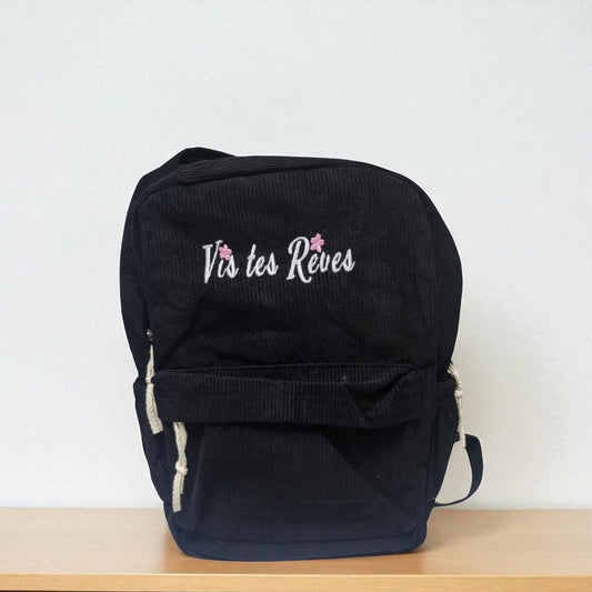 Velvet Backpack Black Vis Tes Rêves