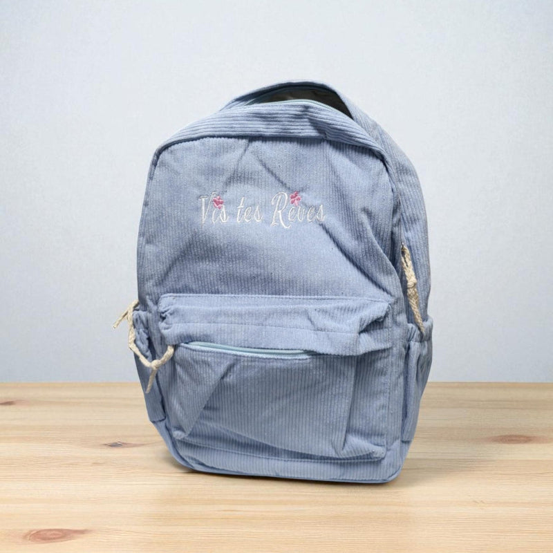 Velvet Backpack Blue Vis Tes Rêves