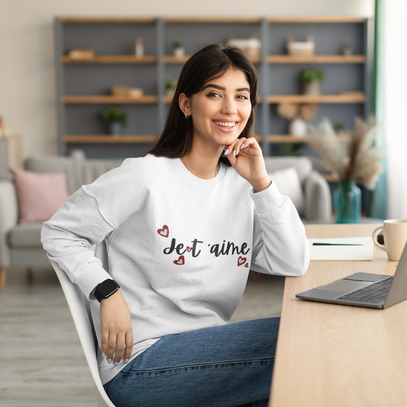 Sweater White Je t'Aime Hearts
