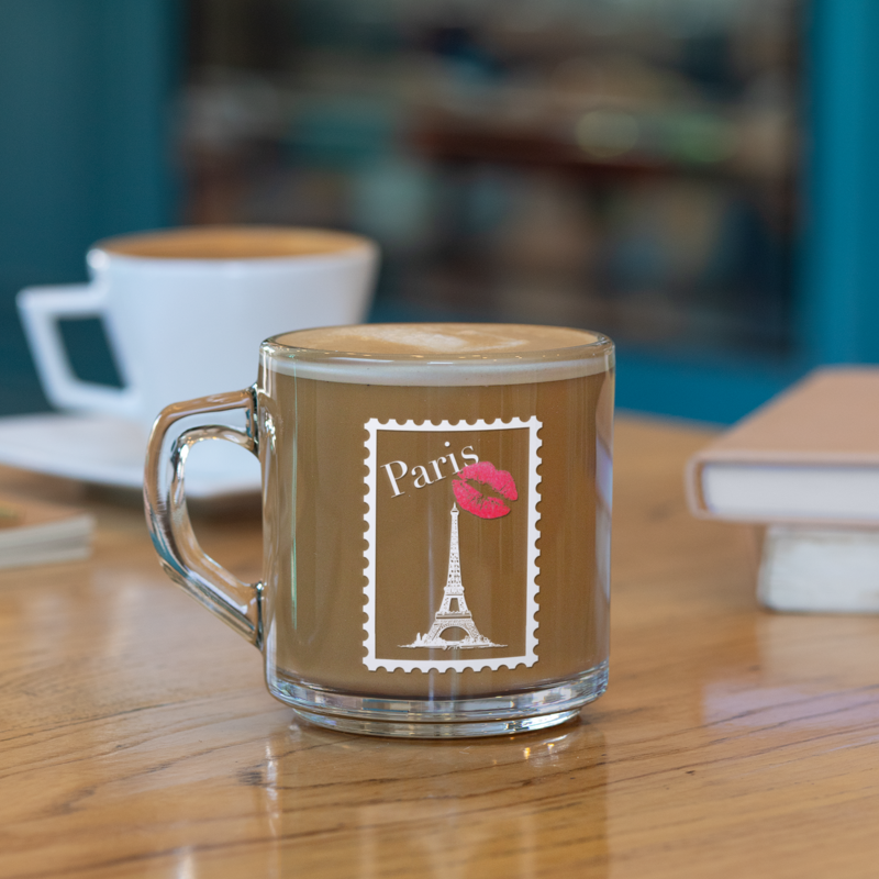 Glass Mug Stamp Paris