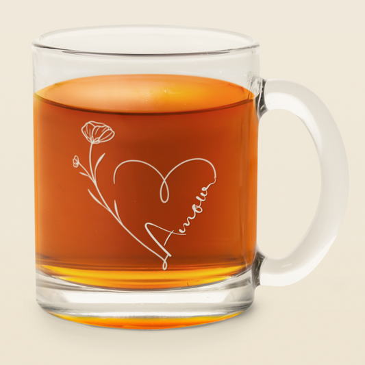 Glass Mug Amour Heart