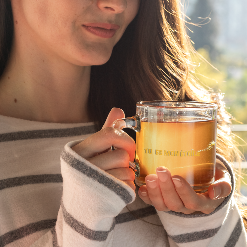 Glass Mug Tu es Mon Etoile