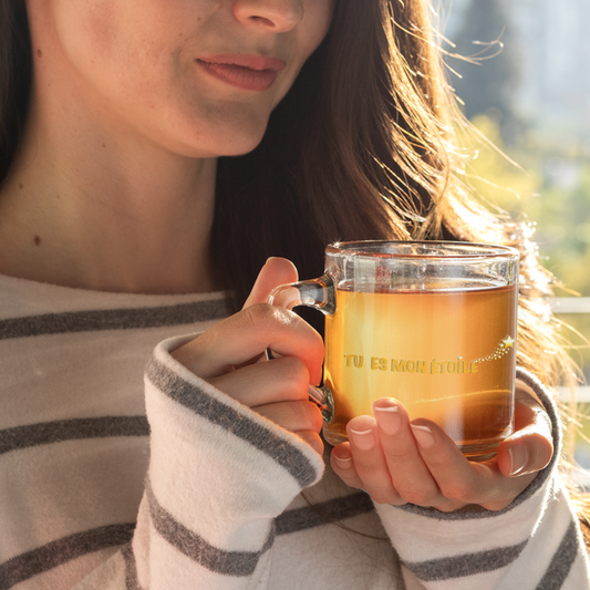 Glass Mug Tu es Mon Etoile