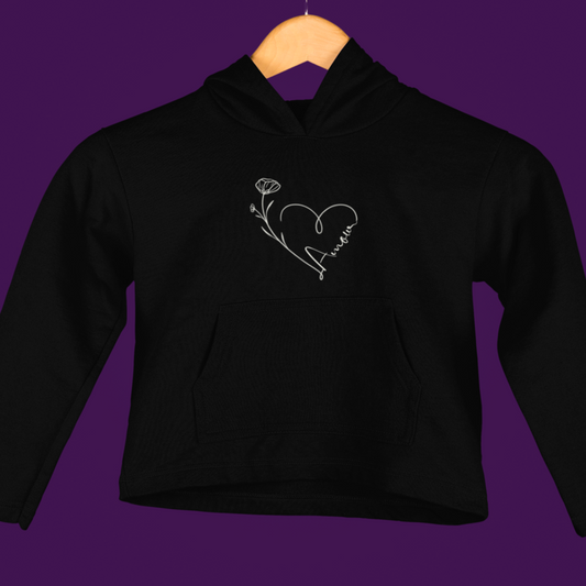 Child Hoodie Black Amour Heart
