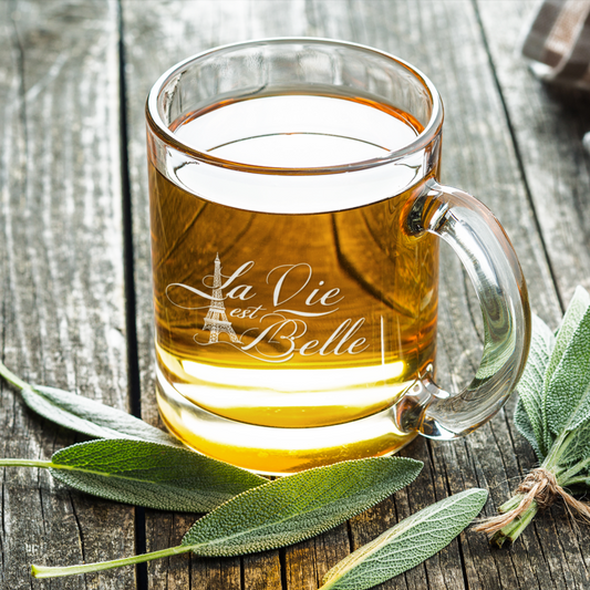 Glass Mug La Vie Est Belle