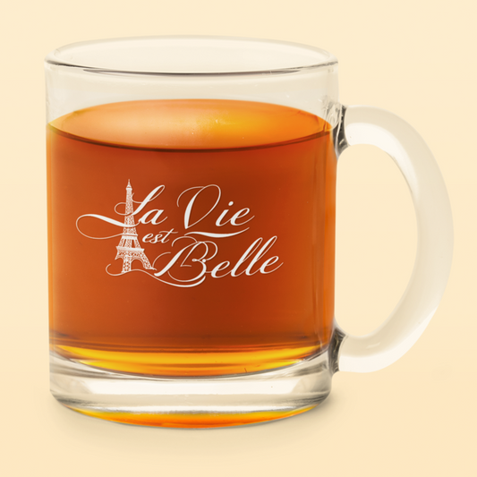 Glass Mug La Vie Est Belle