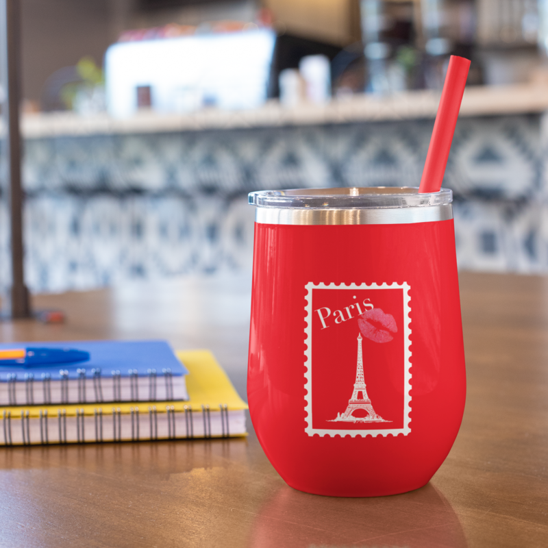 Thermo Red  Wine Mug Stamp Paris