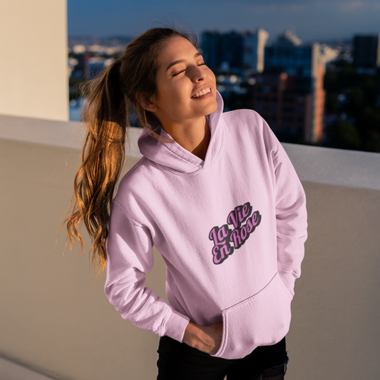 Hoodie Pink La Vie en Rose Graffiti